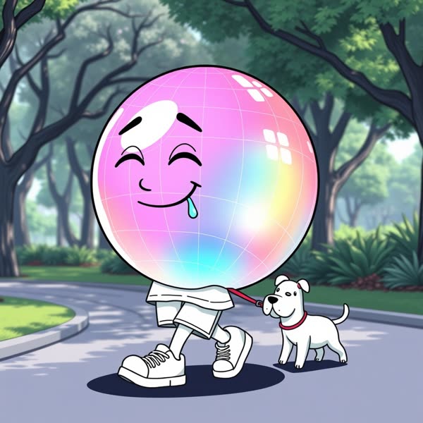 werldizen example, cute vibe: walking the dog